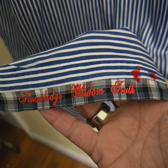 Robert Graham 100% Cotton Blue Striped Plaid Trim Button Down Shirt Size 4XL - Picture 5 of 9
